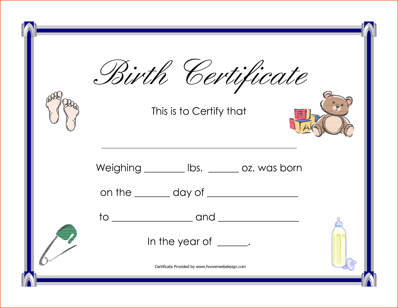 6+ Birth Certificate Templates – Bookletemplate Regarding Birth Certificate Templates For Word