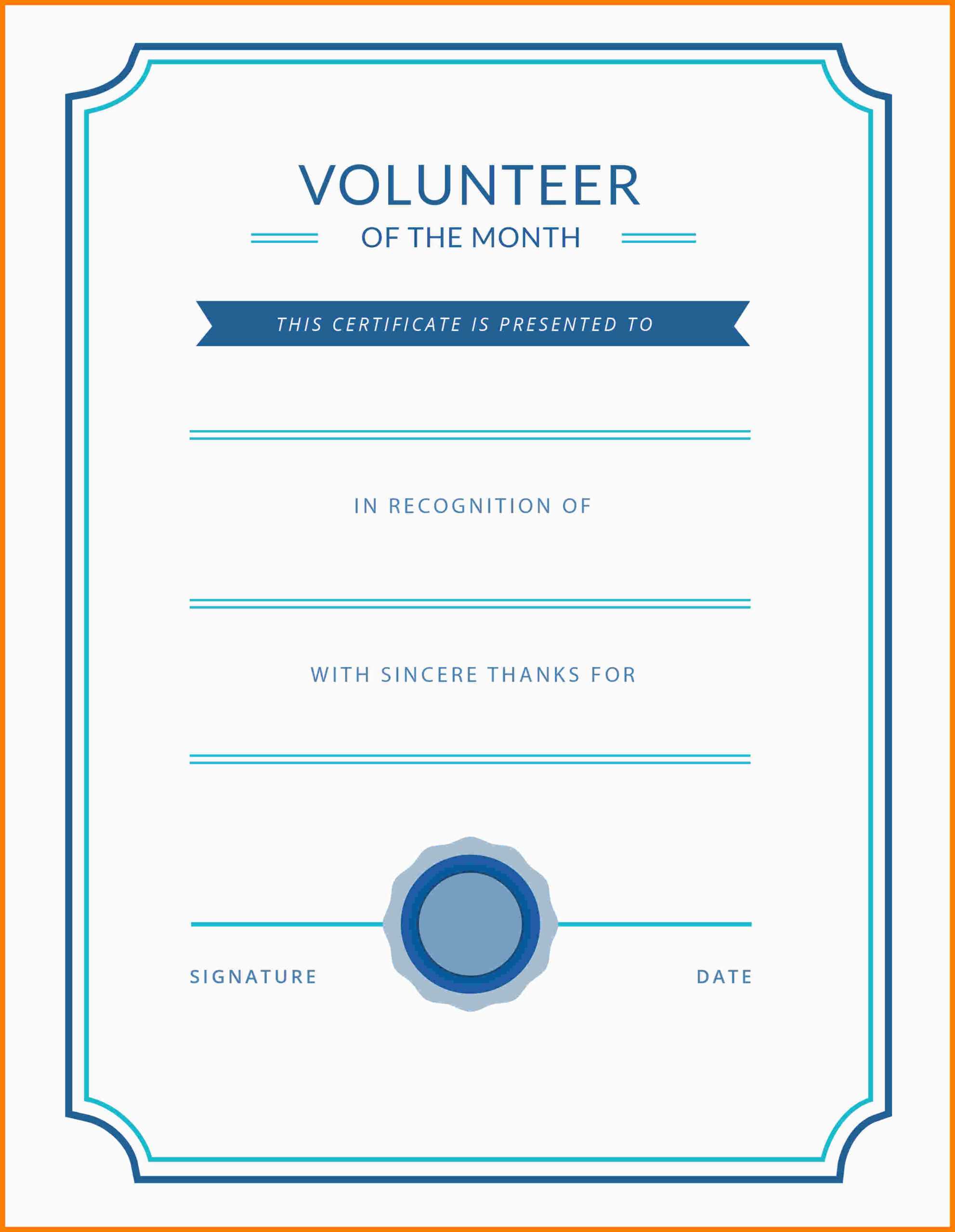 6+ Free Volunteer Certificate | Marlows Jewellers Within Volunteer Award Certificate Template