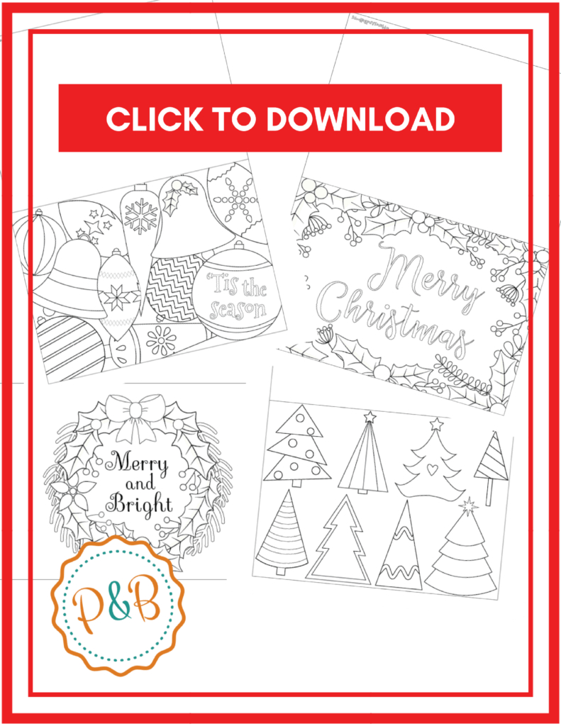 6 Unique Christmas Cards To Color Free Printable Download With Regard To Diy Christmas Card Templates