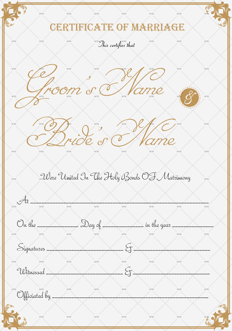 60+ Marriage Certificate Templates (Word | Pdf) Editable Within Certificate Of Marriage Template