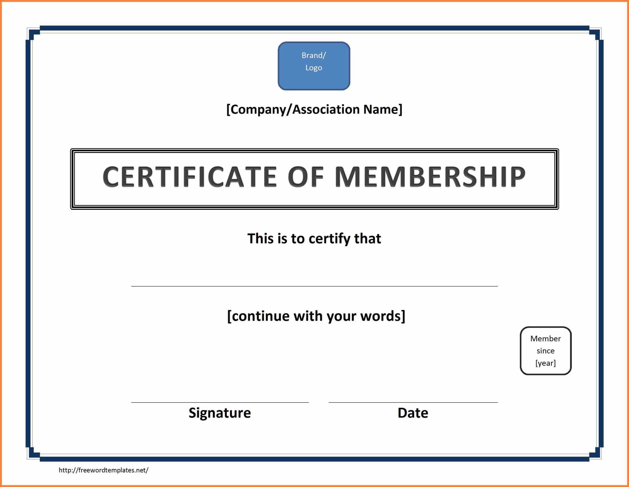 7+ Free Membership Certificate Template | Andrew Gunsberg With Regard To Landscape Certificate Templates