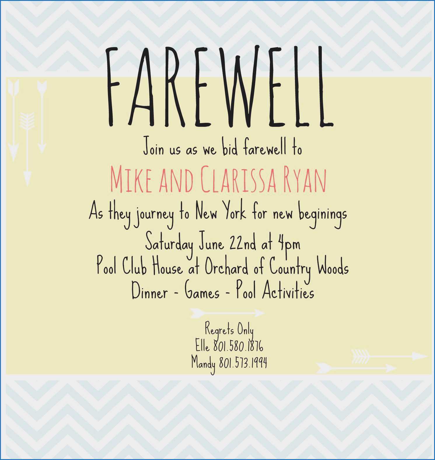757 Free Farewell Invitation Template Word – Invitations Regarding Farewell Card Template Word