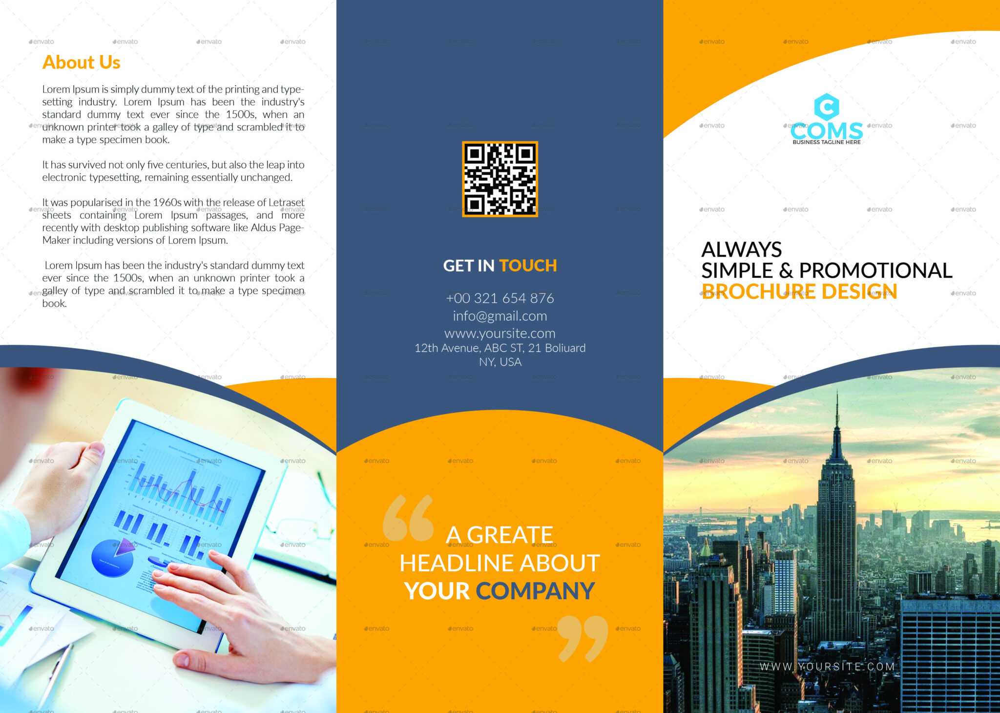 single page brochure design templates free download