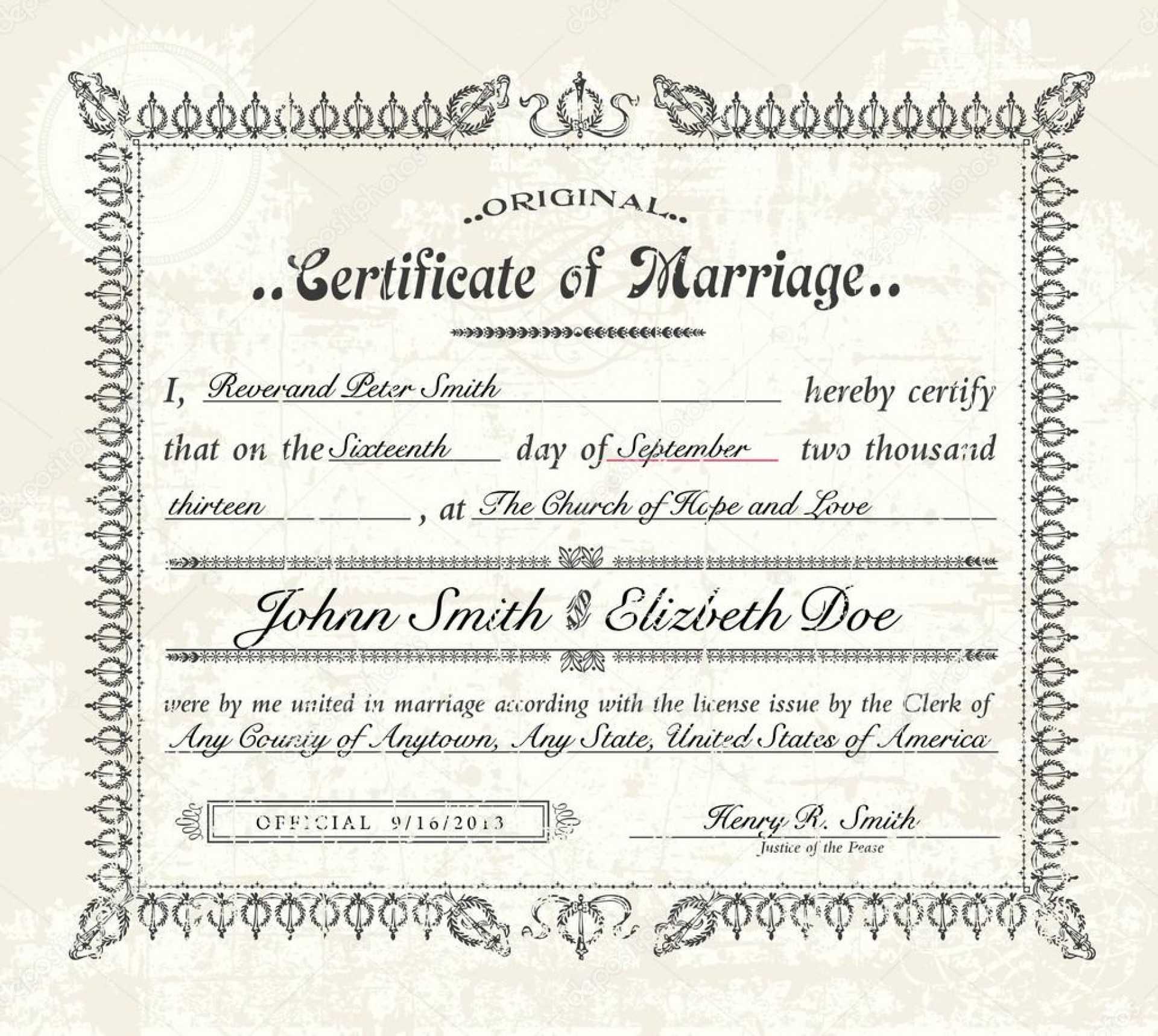 78D Fake Marriage License Template | Wiring Resources Within Certificate Of Marriage Template