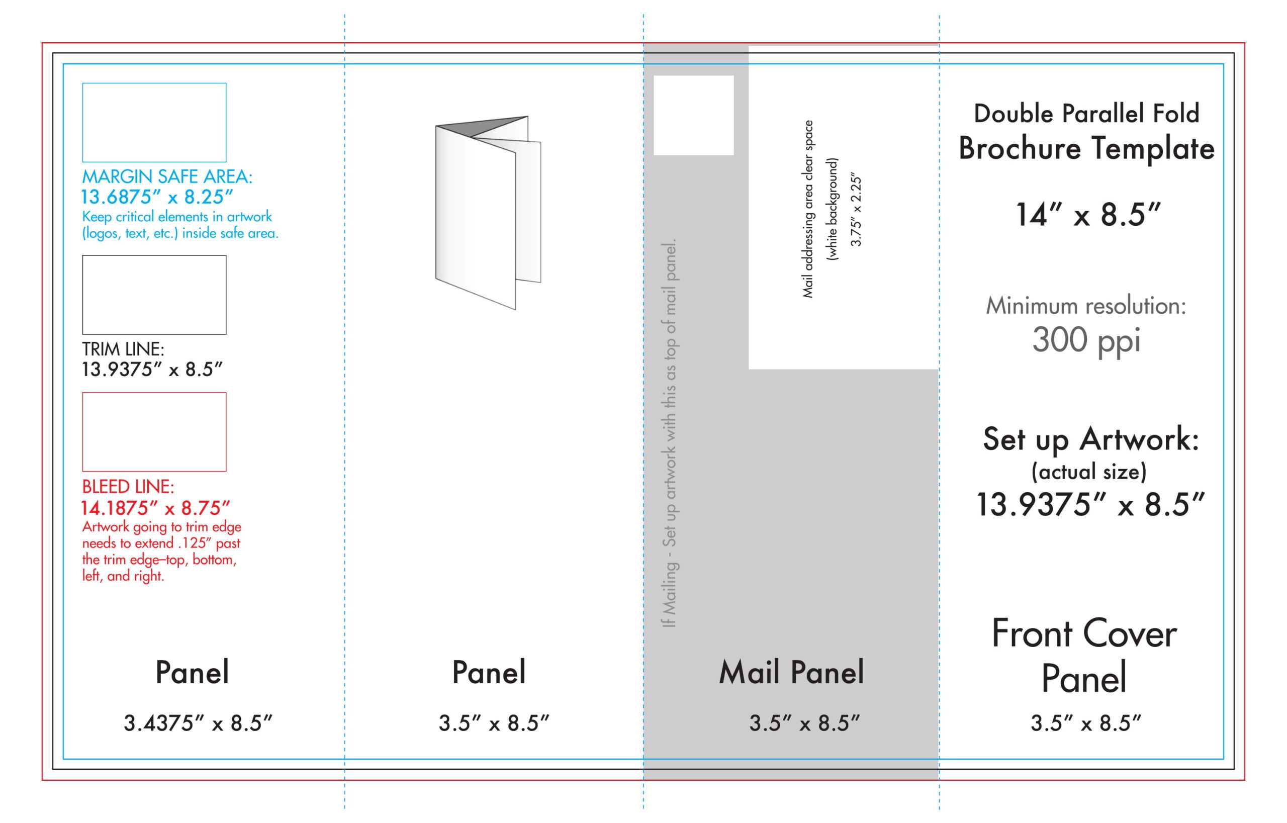 8.5" X 14" Double Parallel Brochure Template – U.s. Press In Brochure Rubric Template