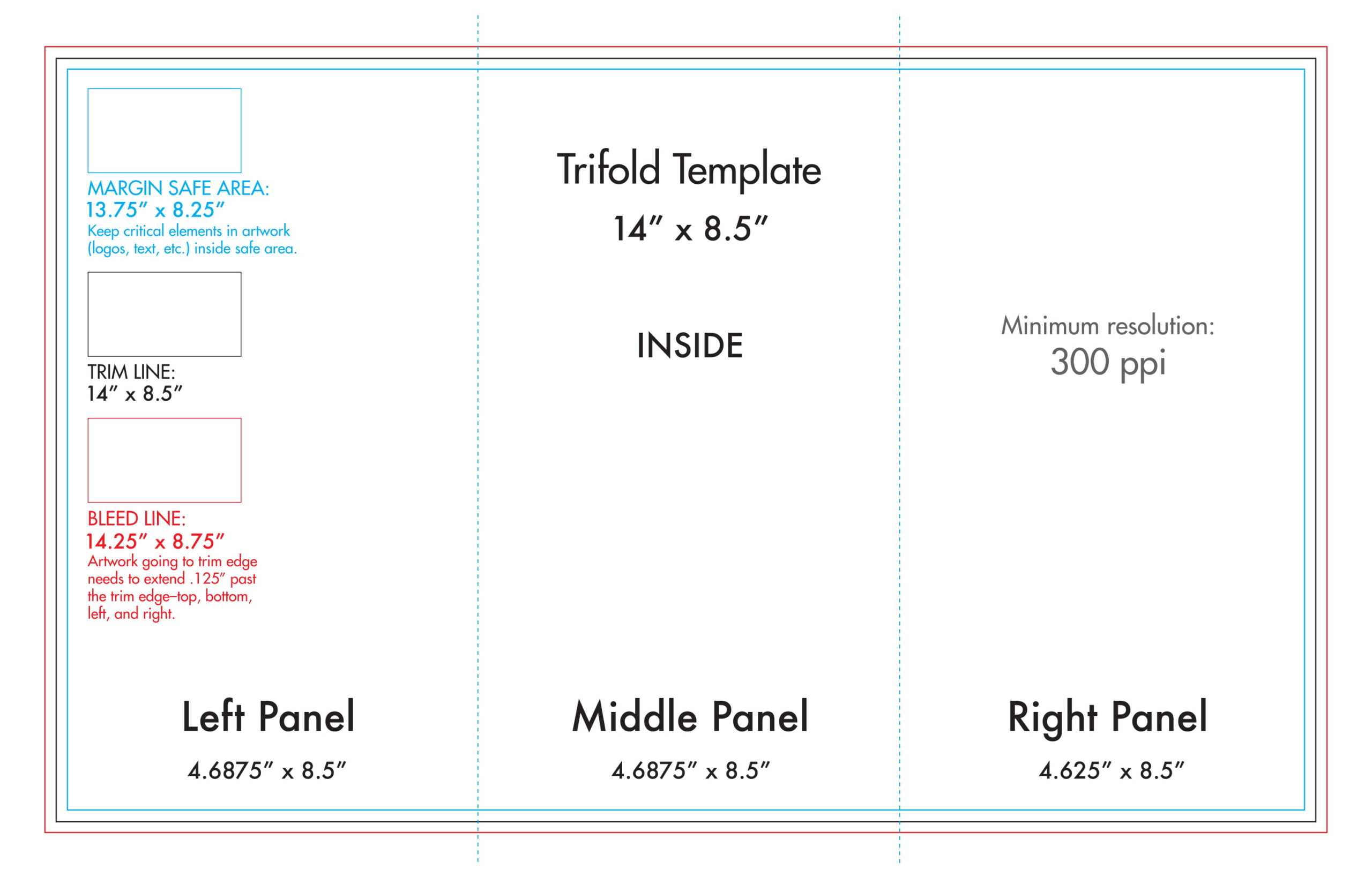 8.5" X 14" Tri Fold Brochure Template – U.s. Press Within 4 Panel Brochure Template