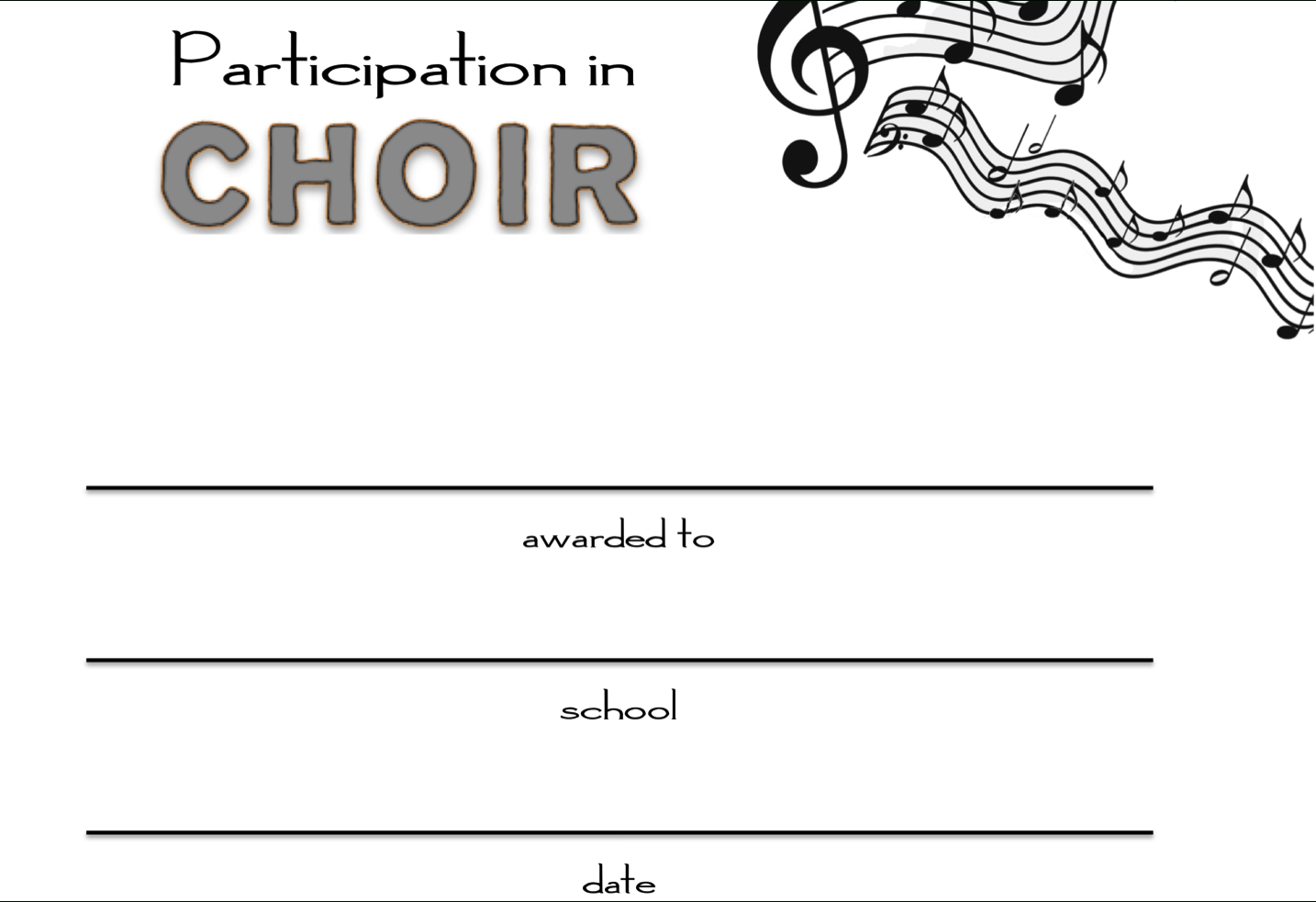 8+ Free Choir Certificate Of Participation Templates – Pdf Intended For Certificate Of Participation Template Pdf