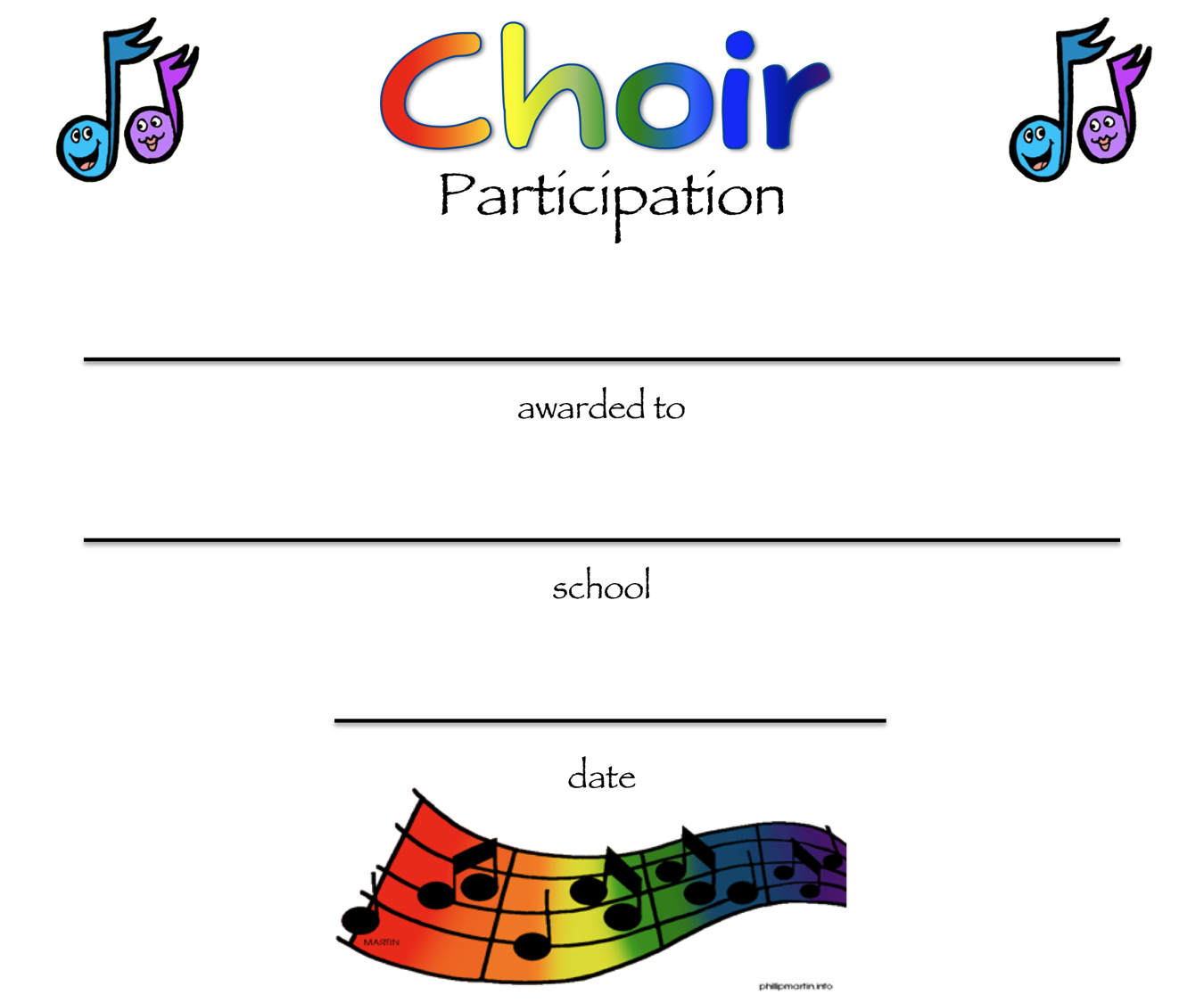 8+ Free Choir Certificate Of Participation Templates - Pdf With Choir Certificate Template