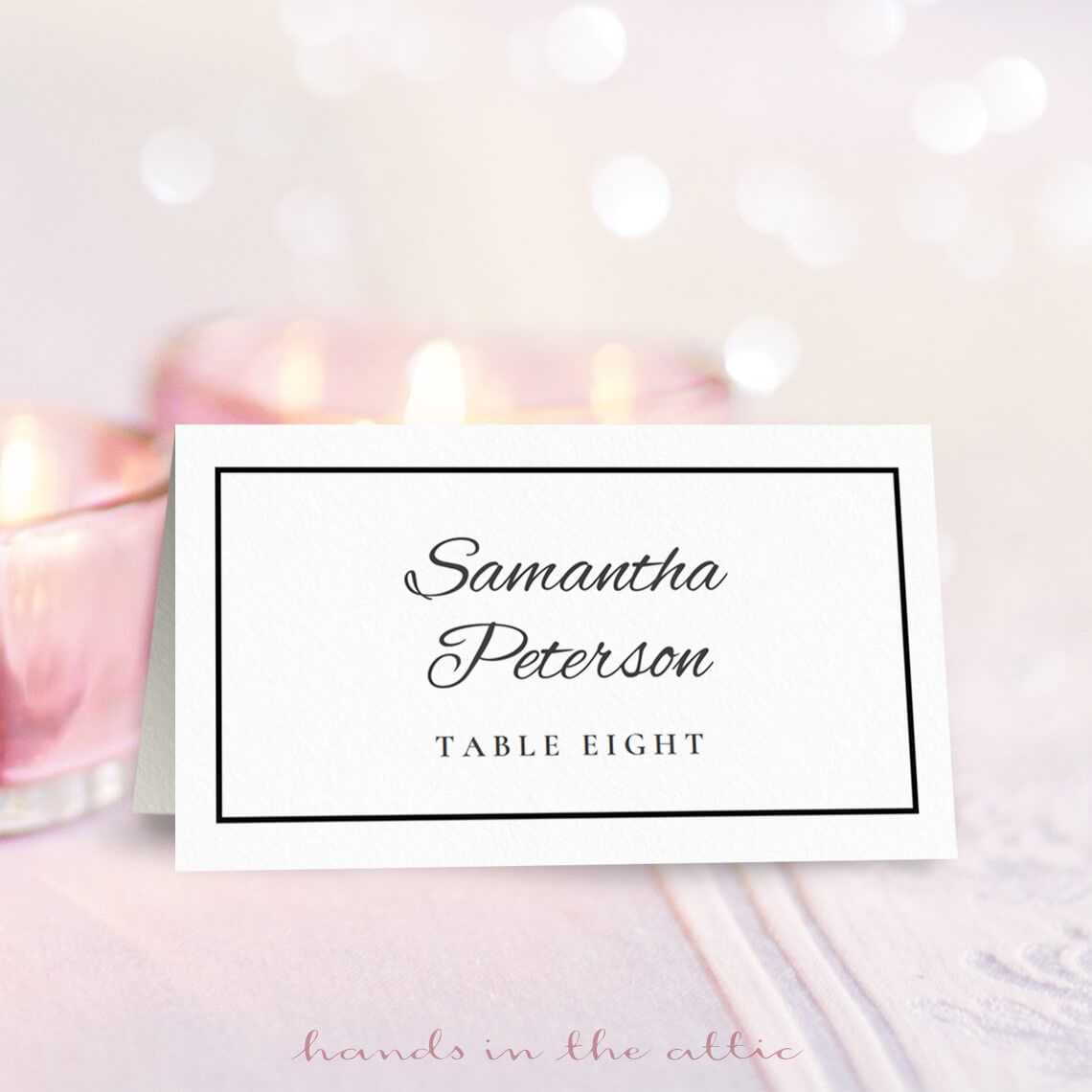 8 Free Wedding Place Card Templates Throughout Reserved Cards For Tables Templates