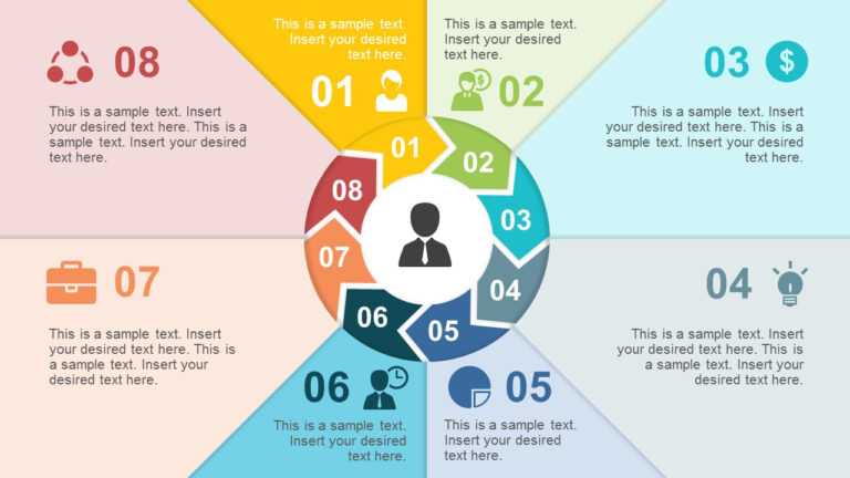 8 Steps Circular Chevron Paper Effect Powerpoint Template inside 8 Steps Circular Chevron Paper Effect Powerpoint Template inside