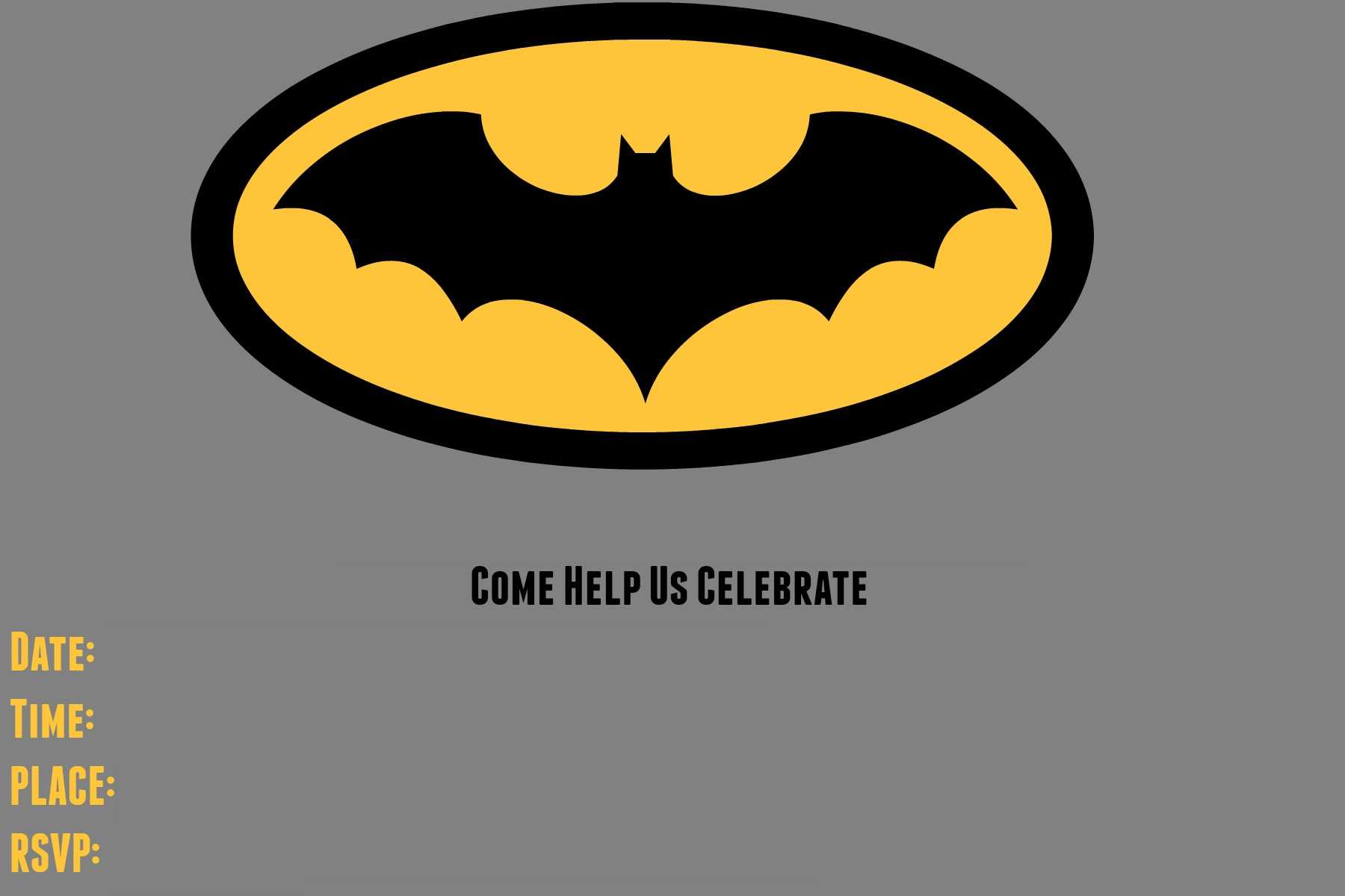 9 Awesome Batman Birthday Invitations | Kittybabylove Intended For Batman Birthday Card Template