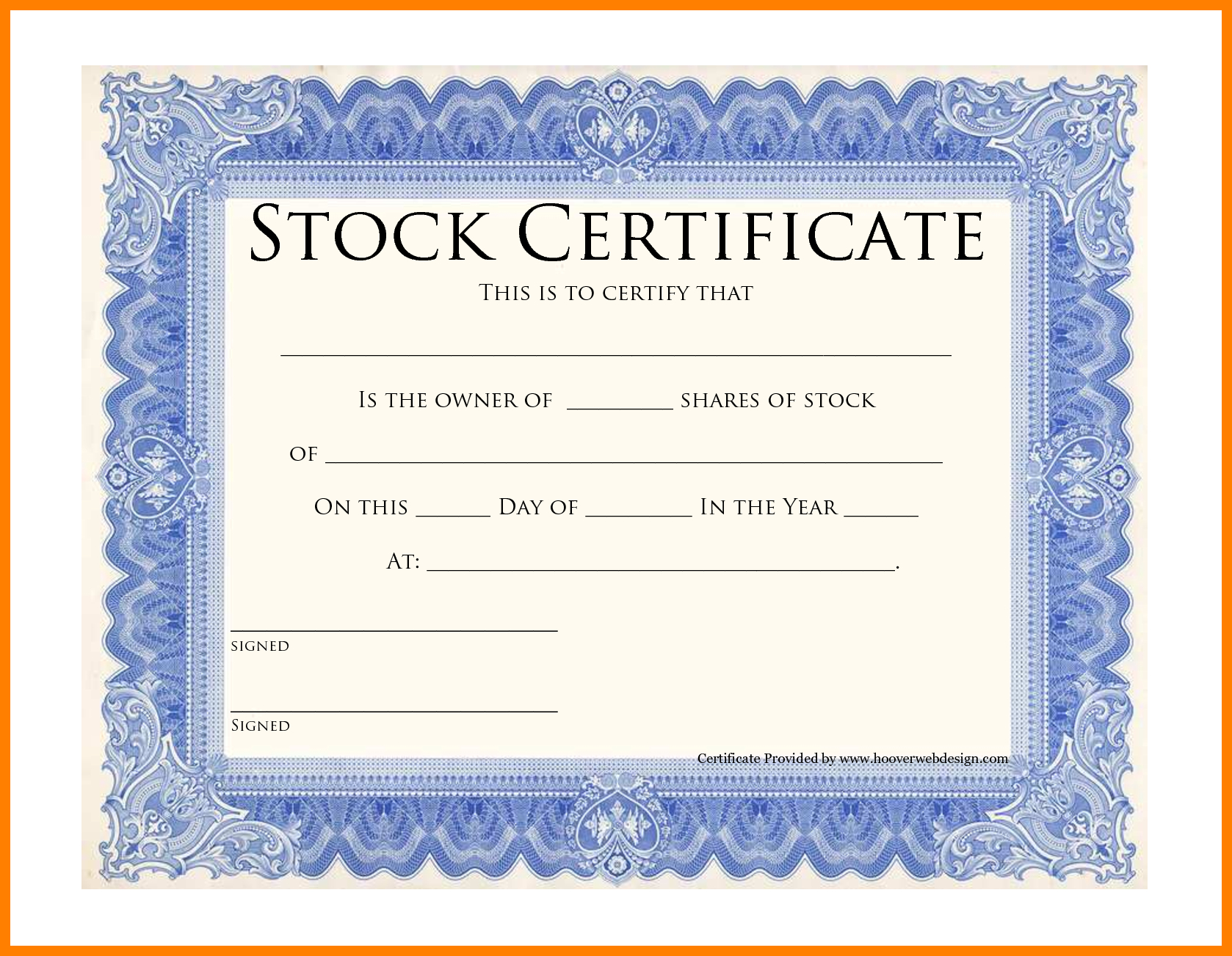 9+ Free Stock Certificate Template Word | Marlows Jewellers Within Stock Certificate Template Word