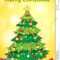 A Christmas Card Template With A Green Christmas Tree Stock In 3D Christmas Tree Card Template