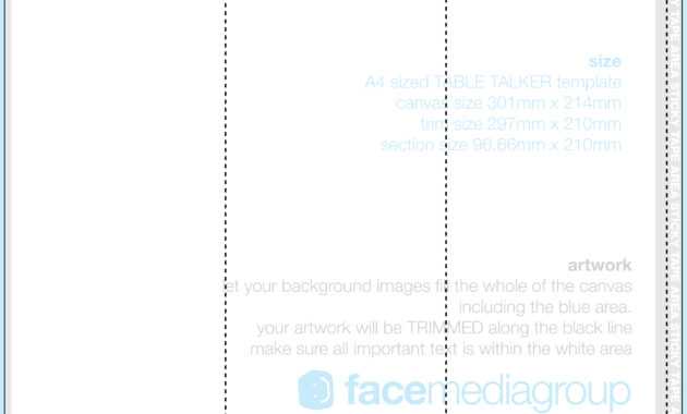 A4 Tri-Fold Table Talker Template | Photo Page - Everystockphoto with regard to Tri Fold Tent Card Template