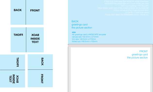 A6 Landscape Greetings Card Template - Tent Fold - Outside for Fold Out Card Template