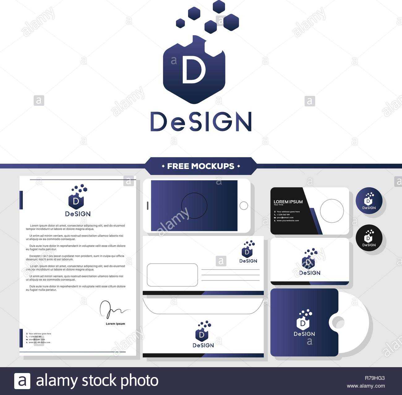 Abstract Design Logo Branding With Business Card, Letterhead Throughout Business Card Letterhead Envelope Template