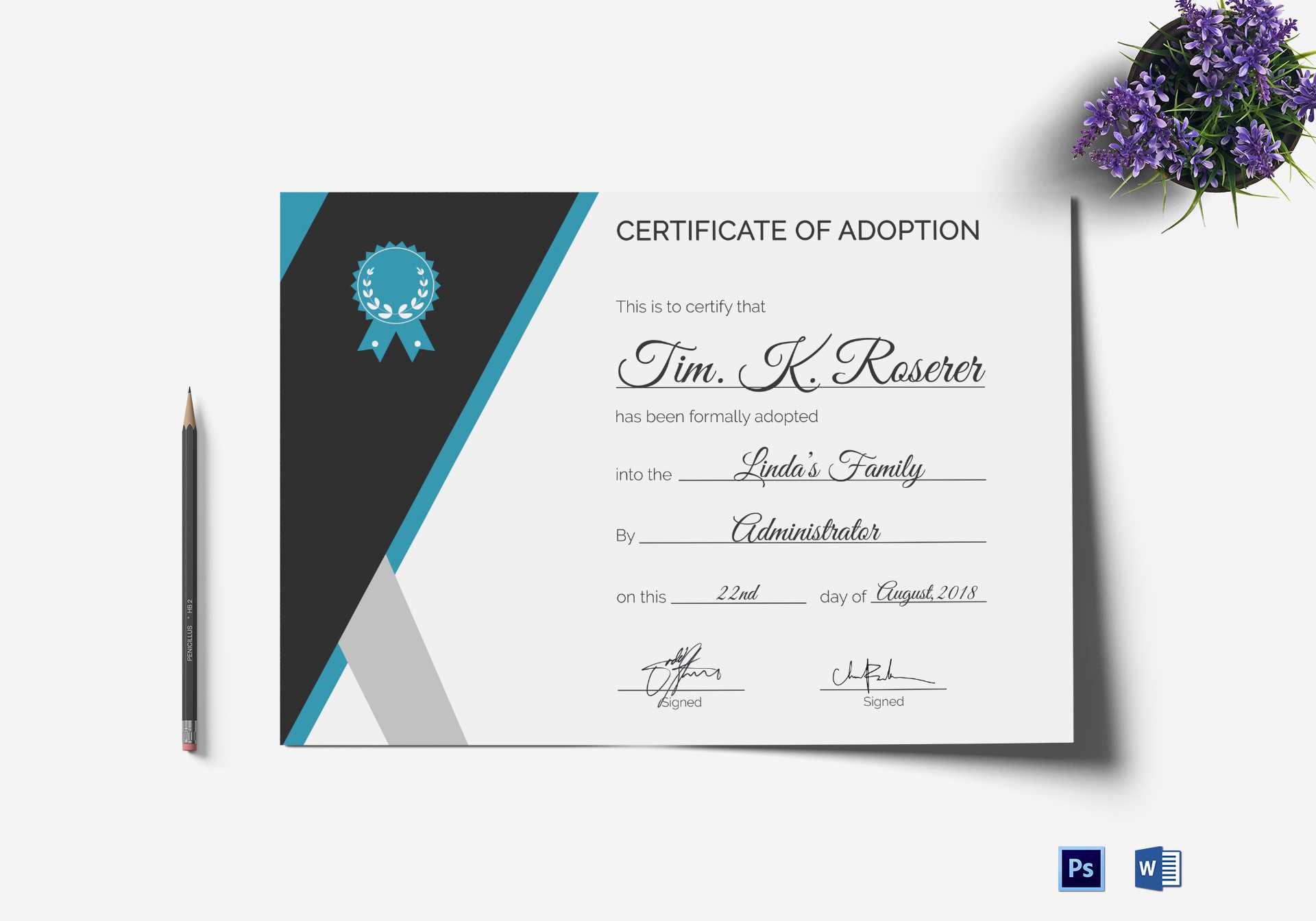 Adoption Certificate Template With Regard To Adoption Certificate Template