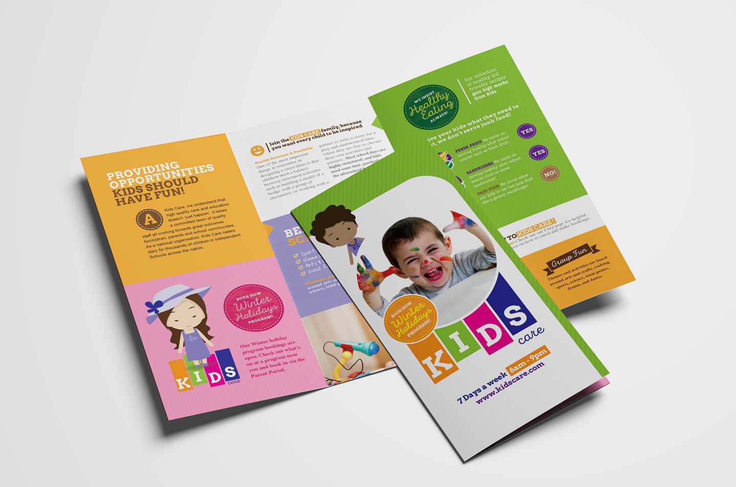 After School Care Tri Fold Brochure Template In Psd, Ai Pertaining To Brochure Templates For School Project