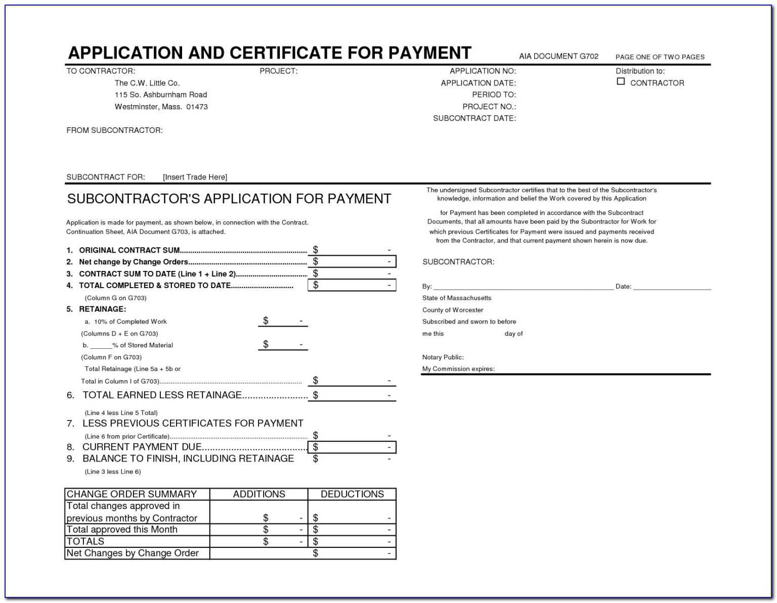 Aia Billing Form G702 Form Resume Examples eakwgp3Kgy With