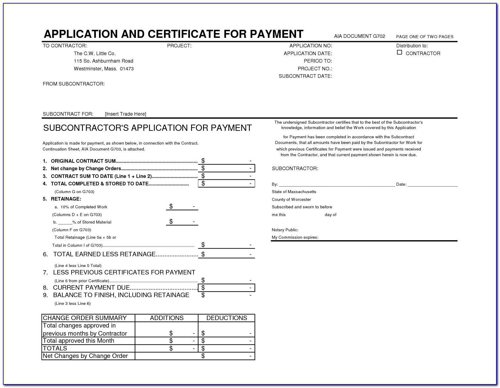 Aia Billing Form G702 – Form : Resume Examples #eakwgp3Kgy With Certificate Of Payment Template