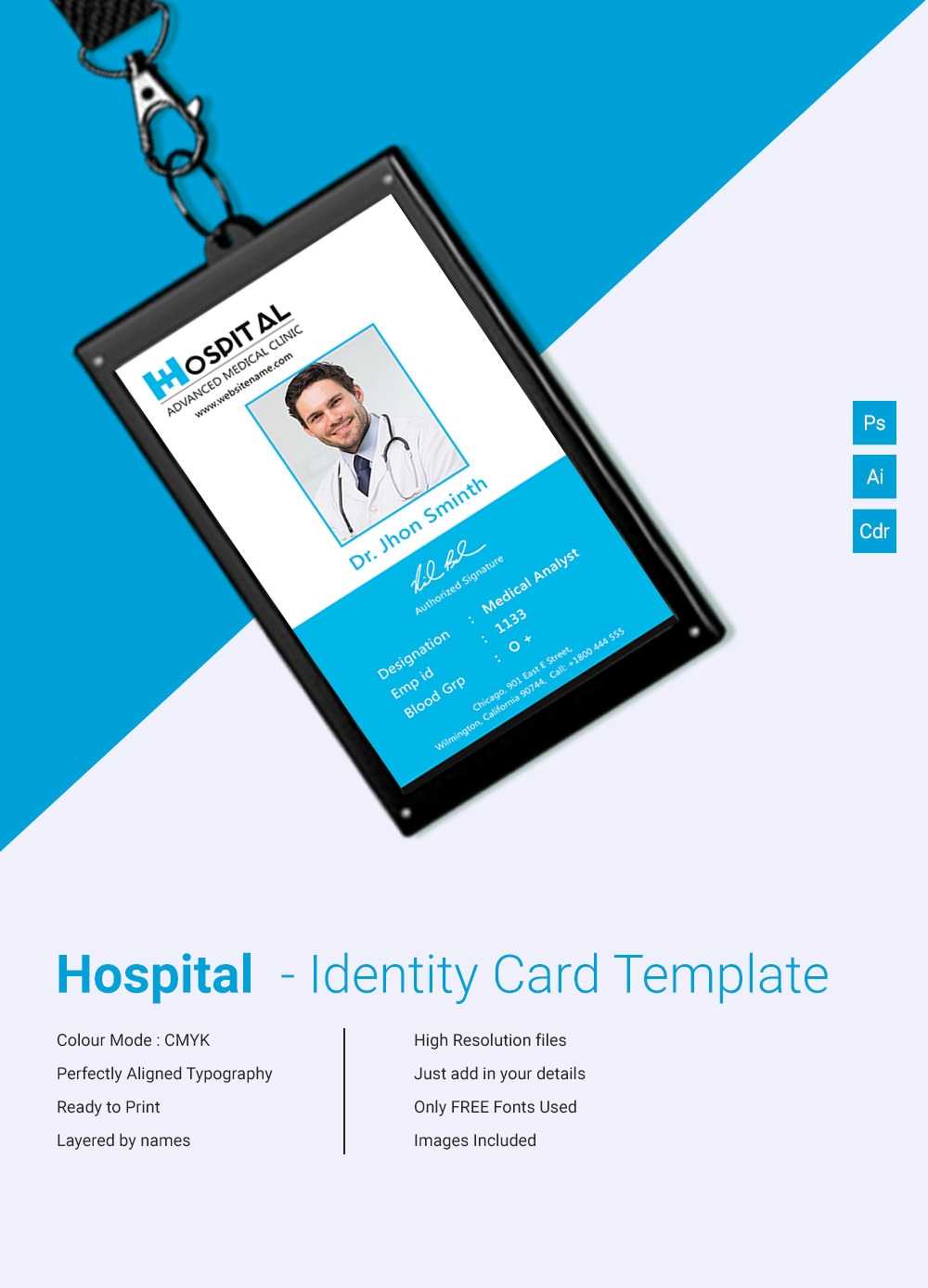 Amazing Hospital Identity Card Template Download | Free For Id Card Template For Microsoft Word