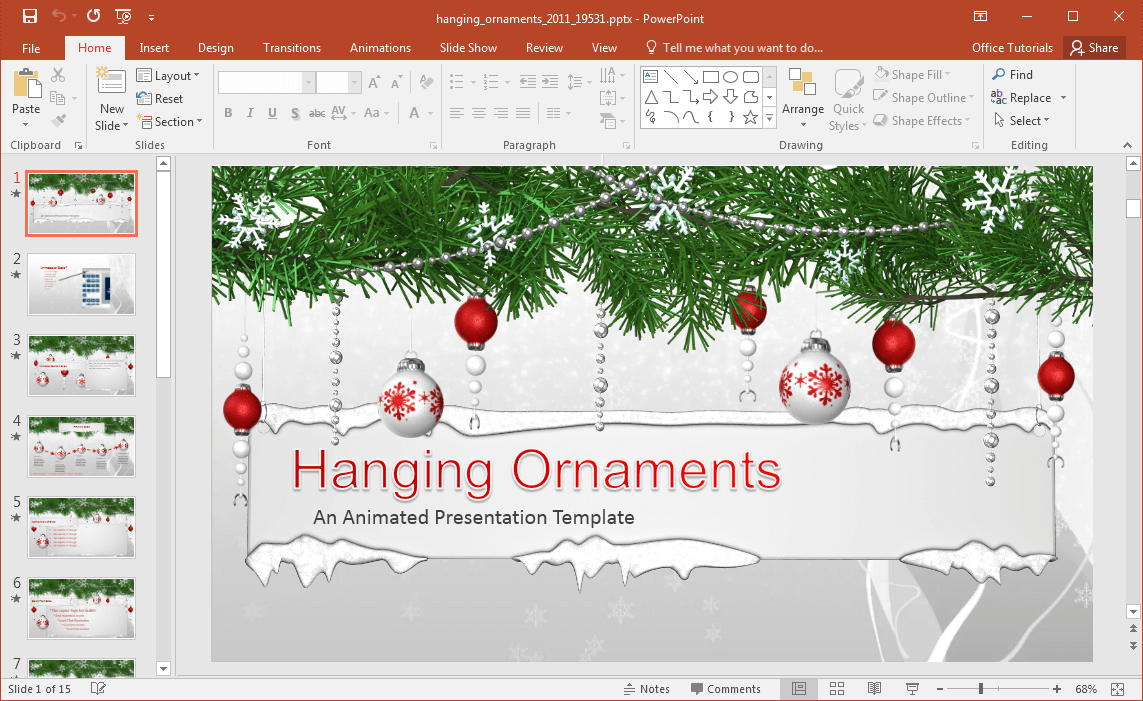 Animated Hanging Ornaments Powerpoint Template Regarding Powerpoint Animated Templates Free Download 2010