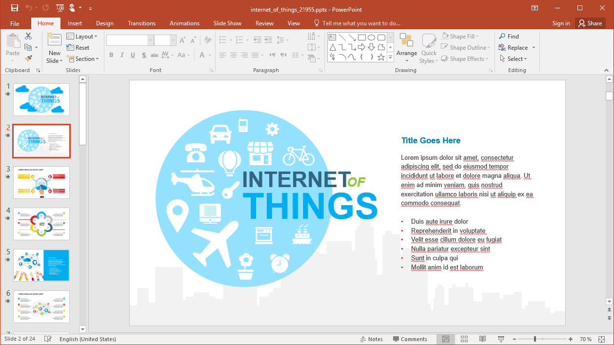 Animated Internet Of Things Template For Powerpoint In Microsoft Office Powerpoint Background Templates
