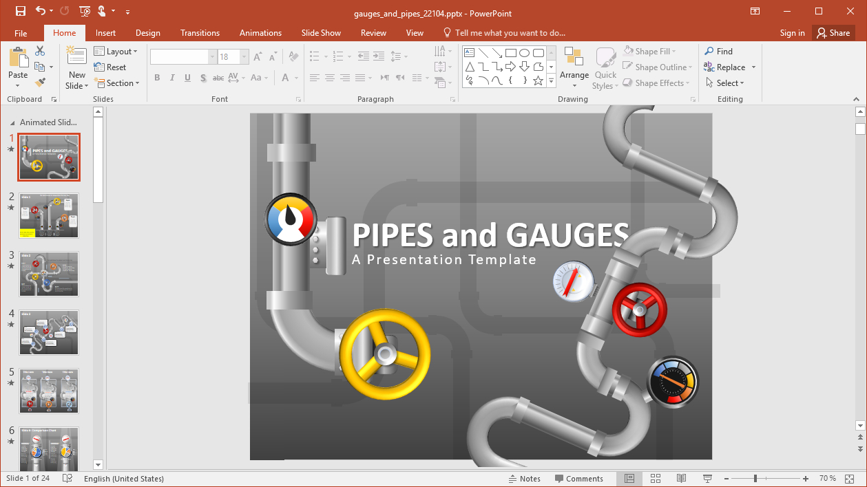 Animated Pipes Powerpoint Template Inside Powerpoint Presentation Animation Templates