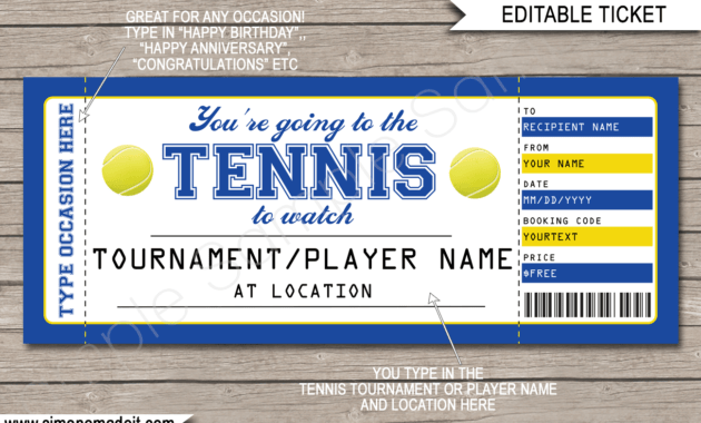 Any Occasion Tennis Gift Tickets with regard to Tennis Gift Certificate Template