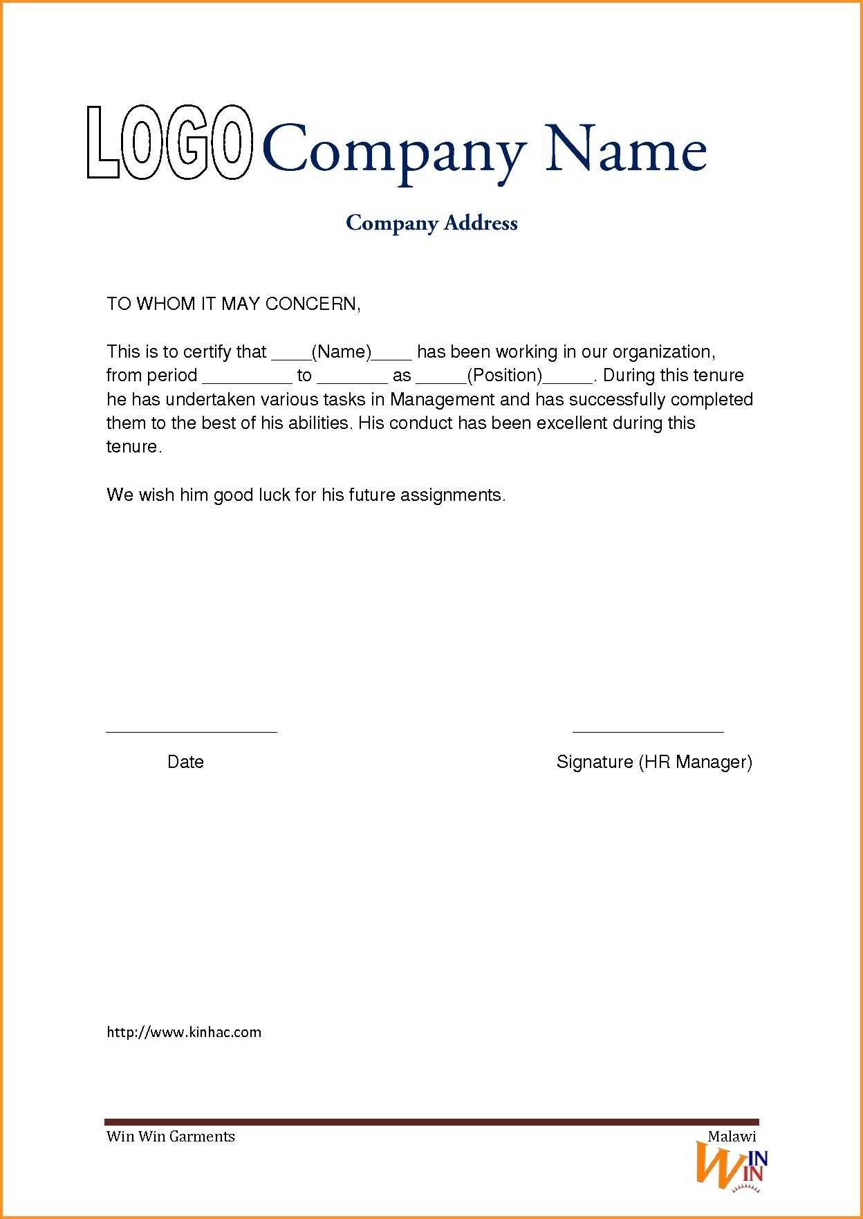 Apply For Experience Letter Format - Empathy Statements In Throughout Template Of Experience Certificate