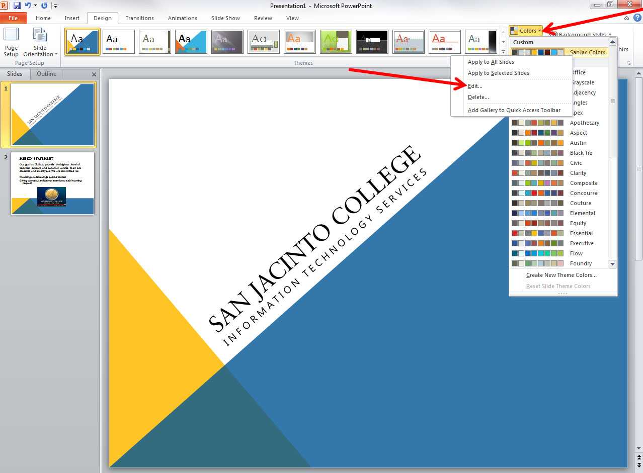 Applying And Modifying Themes In Powerpoint 2010 With Change Template In Powerpoint