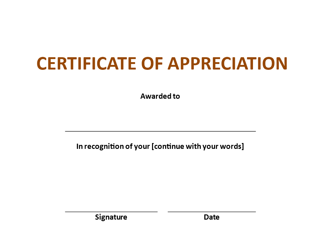Appreciation Certificate Example | Templates At Regarding In Appreciation Certificate Templates