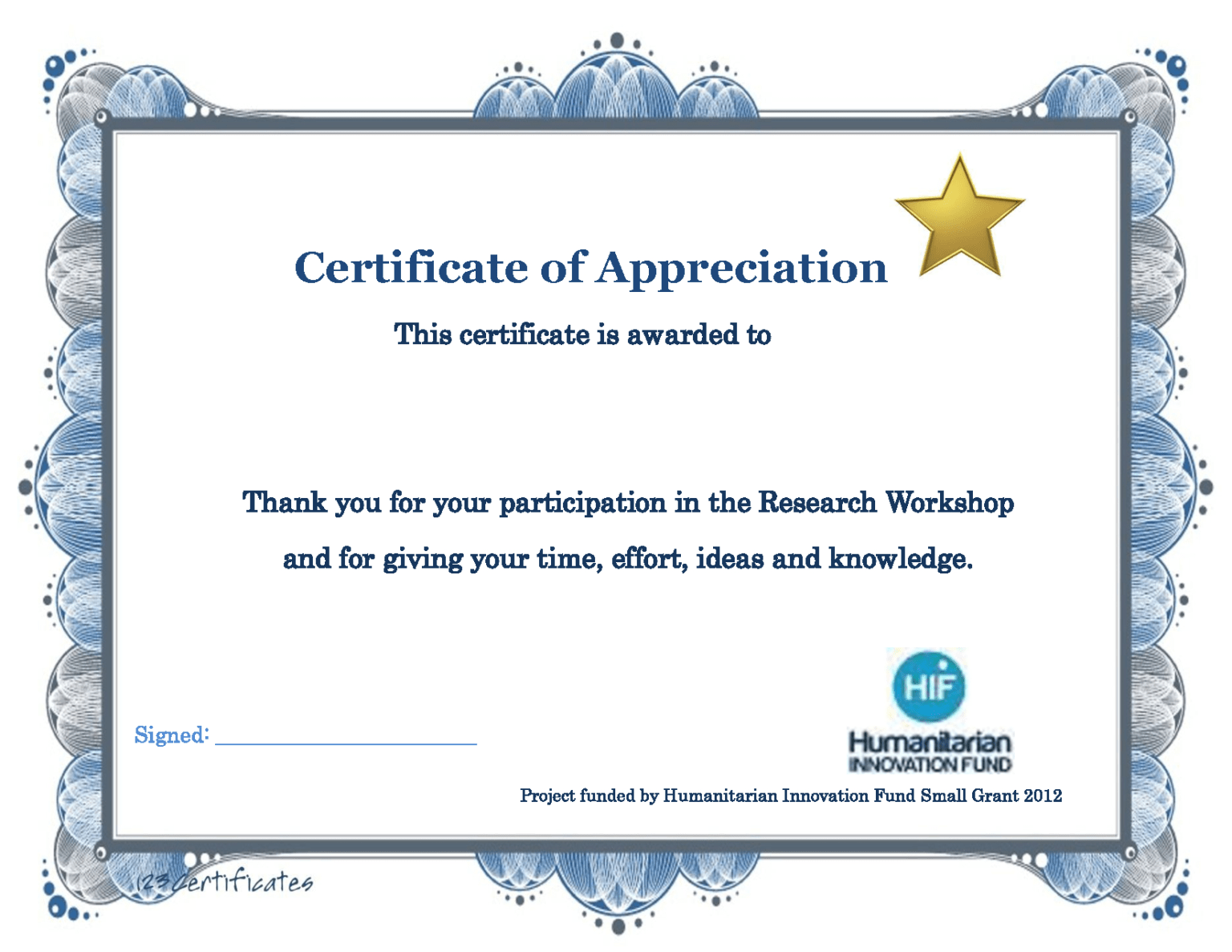 Appreciation Training Certificate Of Completion Inside Certificate Of