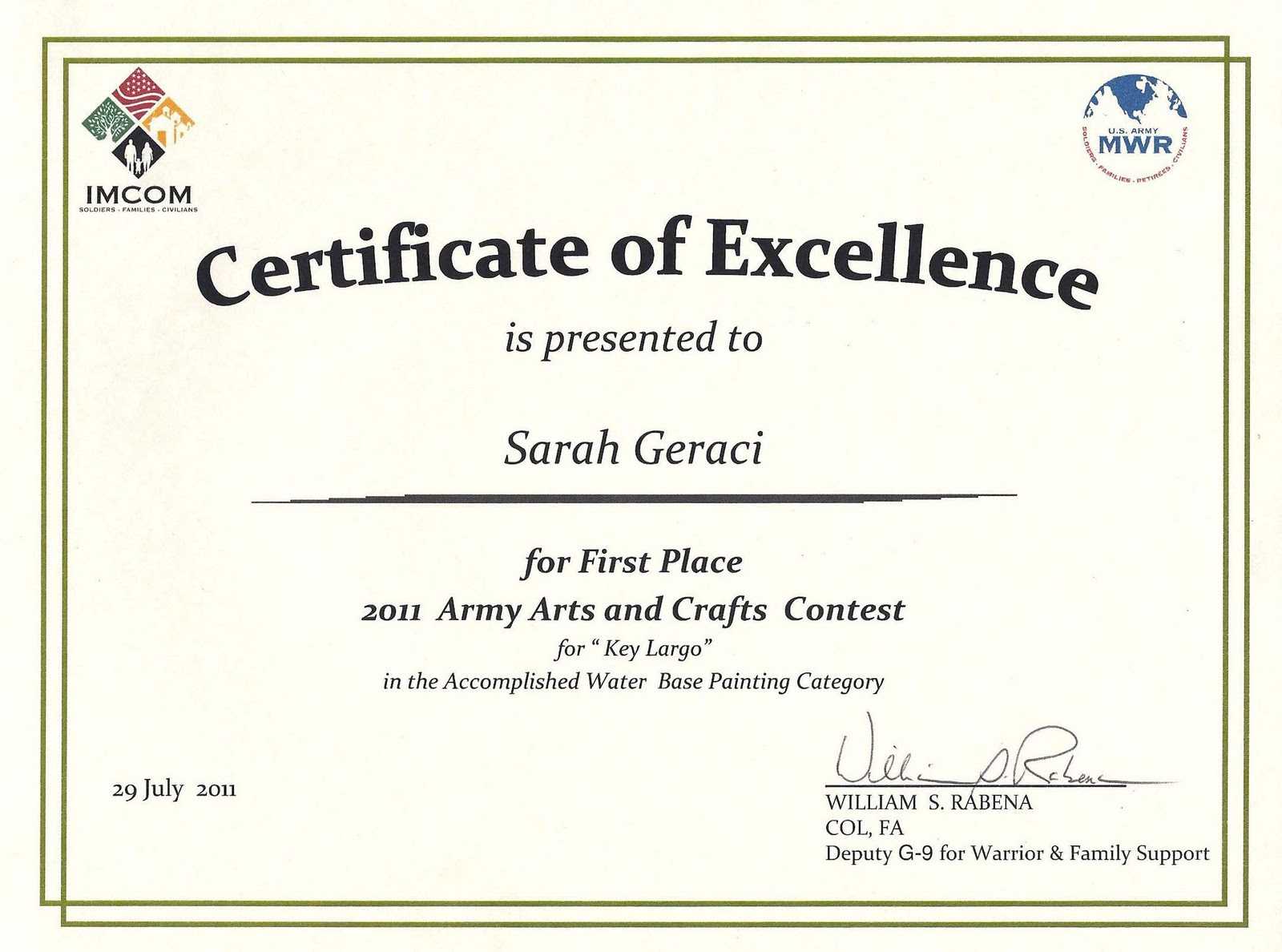 Art Award Certificate Templates Pertaining To Best Performance Certificate Template