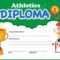Athletics Diploma Certificate Template Illustration Pertaining To Sports Day Certificate Templates Free