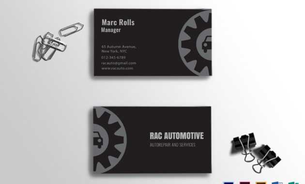 Automotive Business Card Template with Automotive Business Card Templates