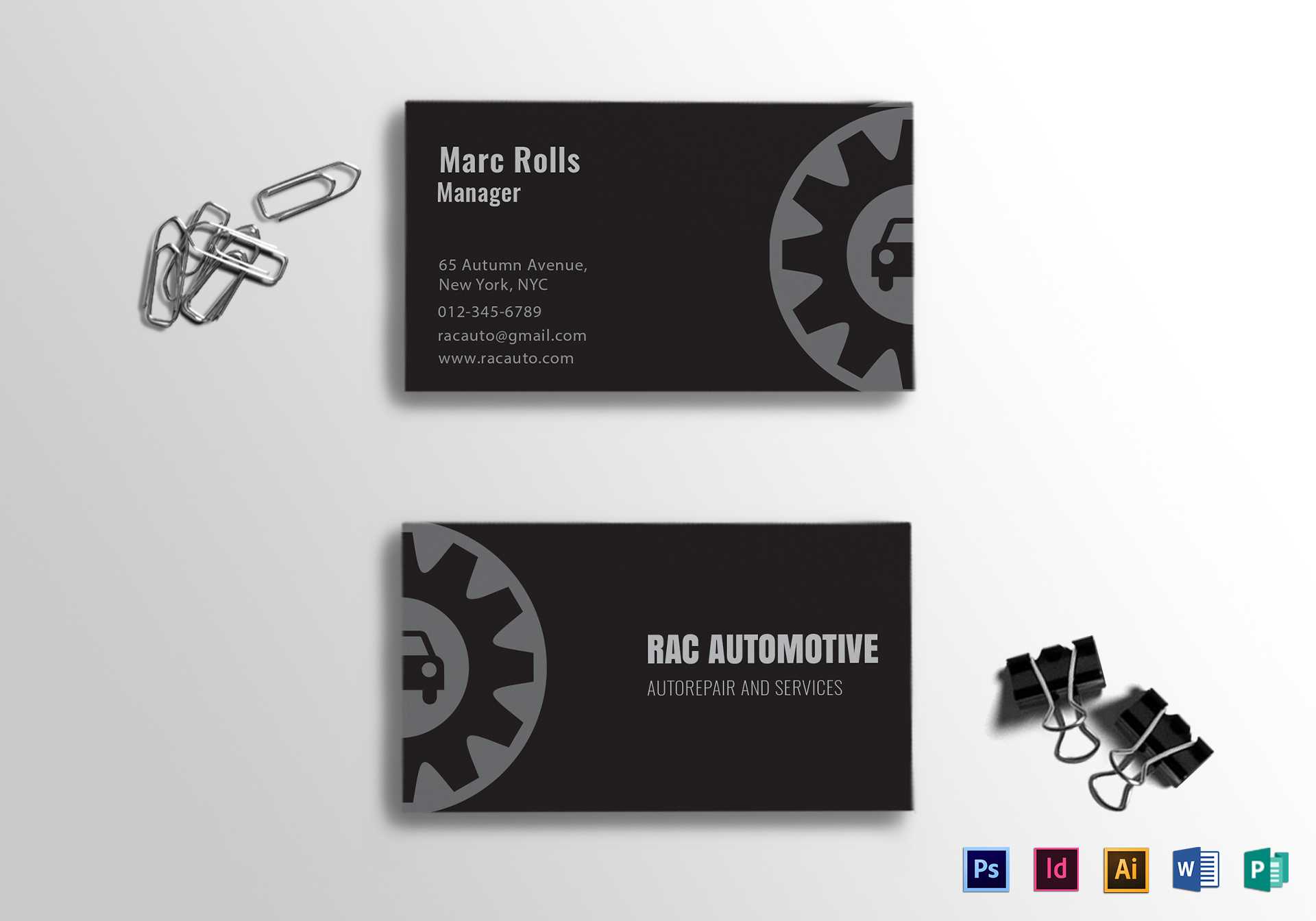 Automotive Business Card Template With Automotive Business Card Templates