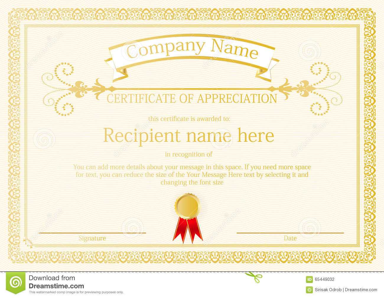 Award Certificate Frame Template Design Vector Stock Vector In Award Certificate Design Template