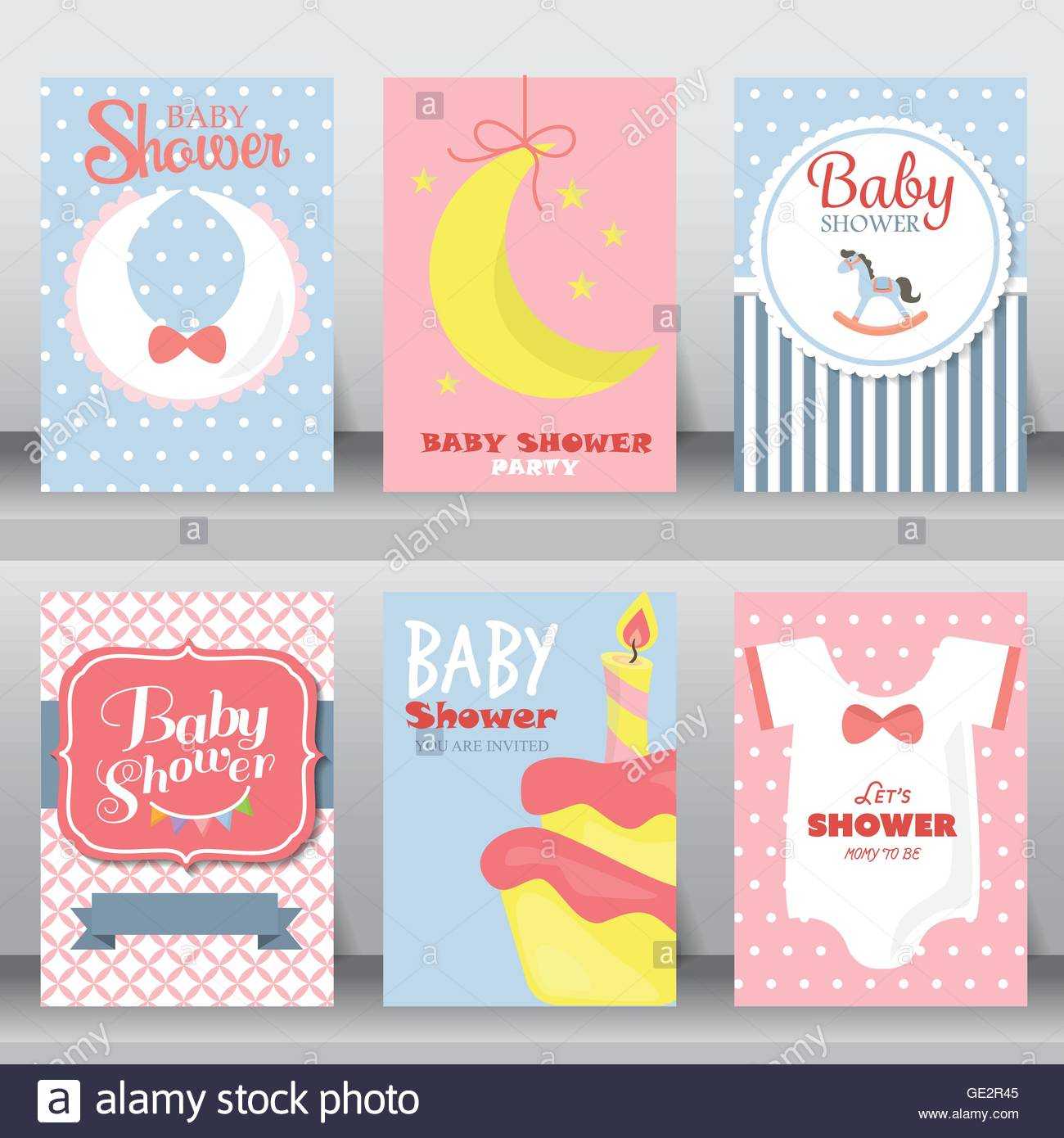 Baby Shower Party Greeting And Invitation Card. Layout For Greeting Card Layout Templates