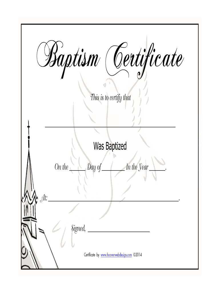 Baptism Certificate – Fill Online, Printable, Fillable In Baptism Certificate Template Word