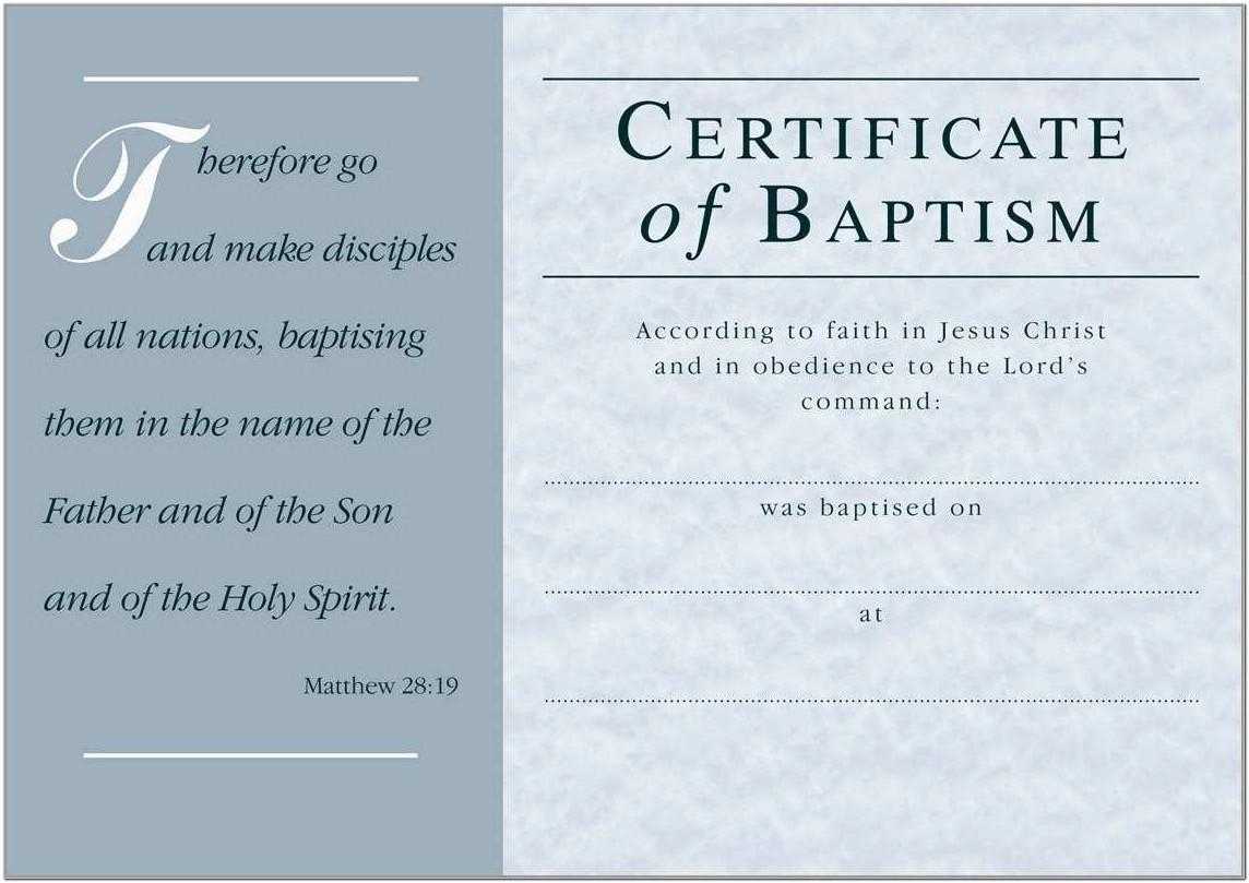 Baptism Certificate Template Word