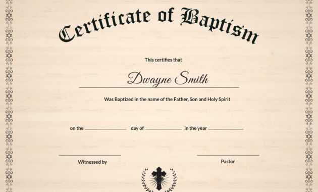 Baptism Certificate Template throughout Baptism Certificate Template Download