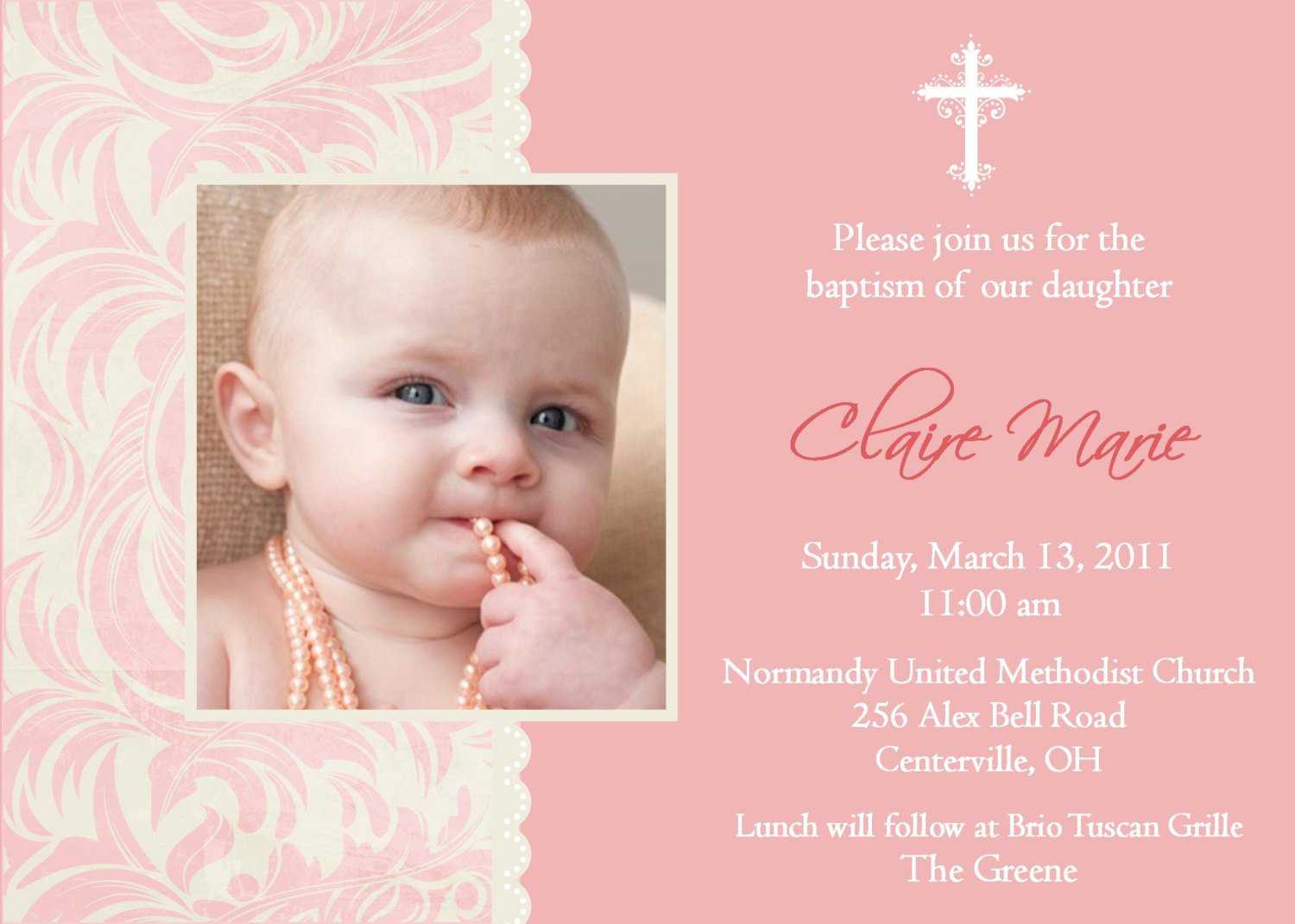 Baptism Invitation Card : Baptism Invitation Card Templates With Regard To Baptism Invitation Card Template