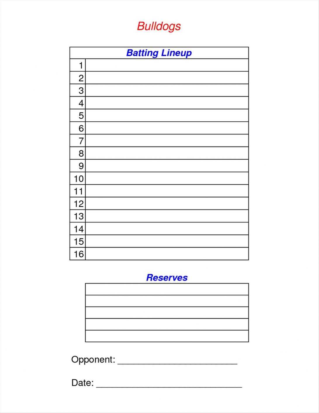 Baseball Lineup Template Card Excel Defensive Fillable Throughout Baseball Card Size Template