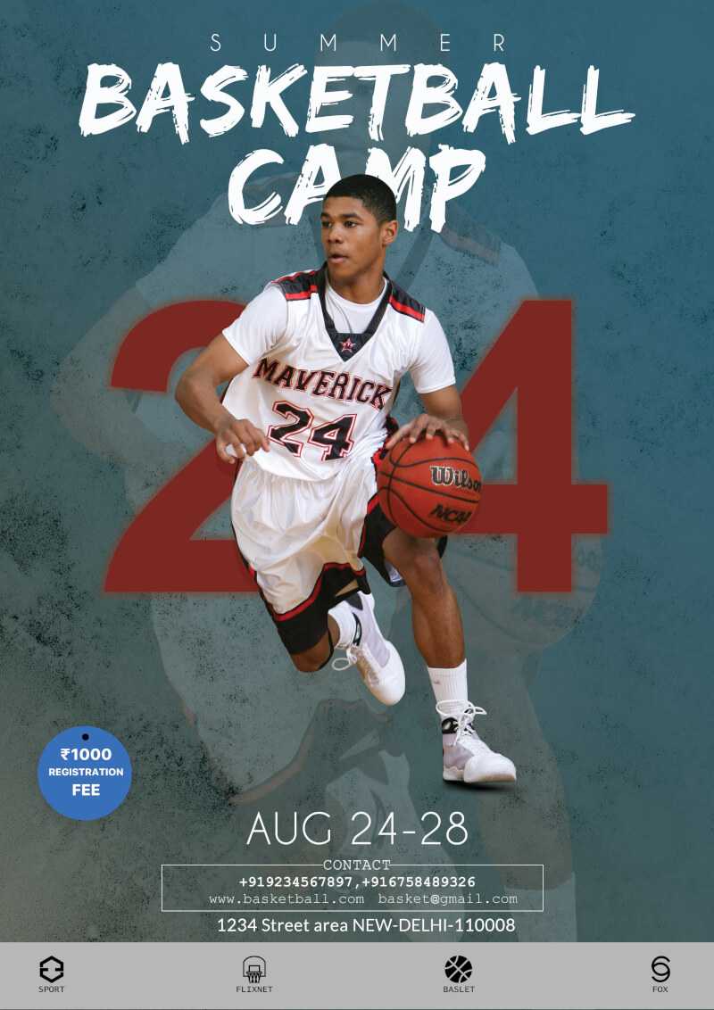 Basketball Camp Flyer Free Psd Template | Psddaddy Regarding Basketball Camp Brochure Template
