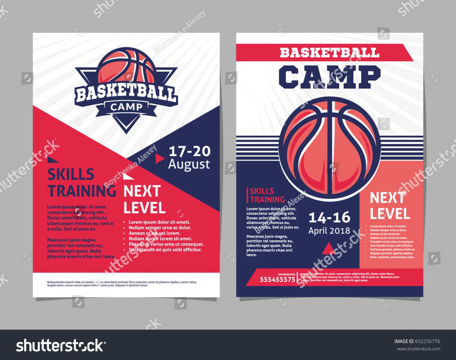 Basketball Camp Posters Flyer Basketball Ball Stock Vector Pertaining To Basketball Camp Brochure Template