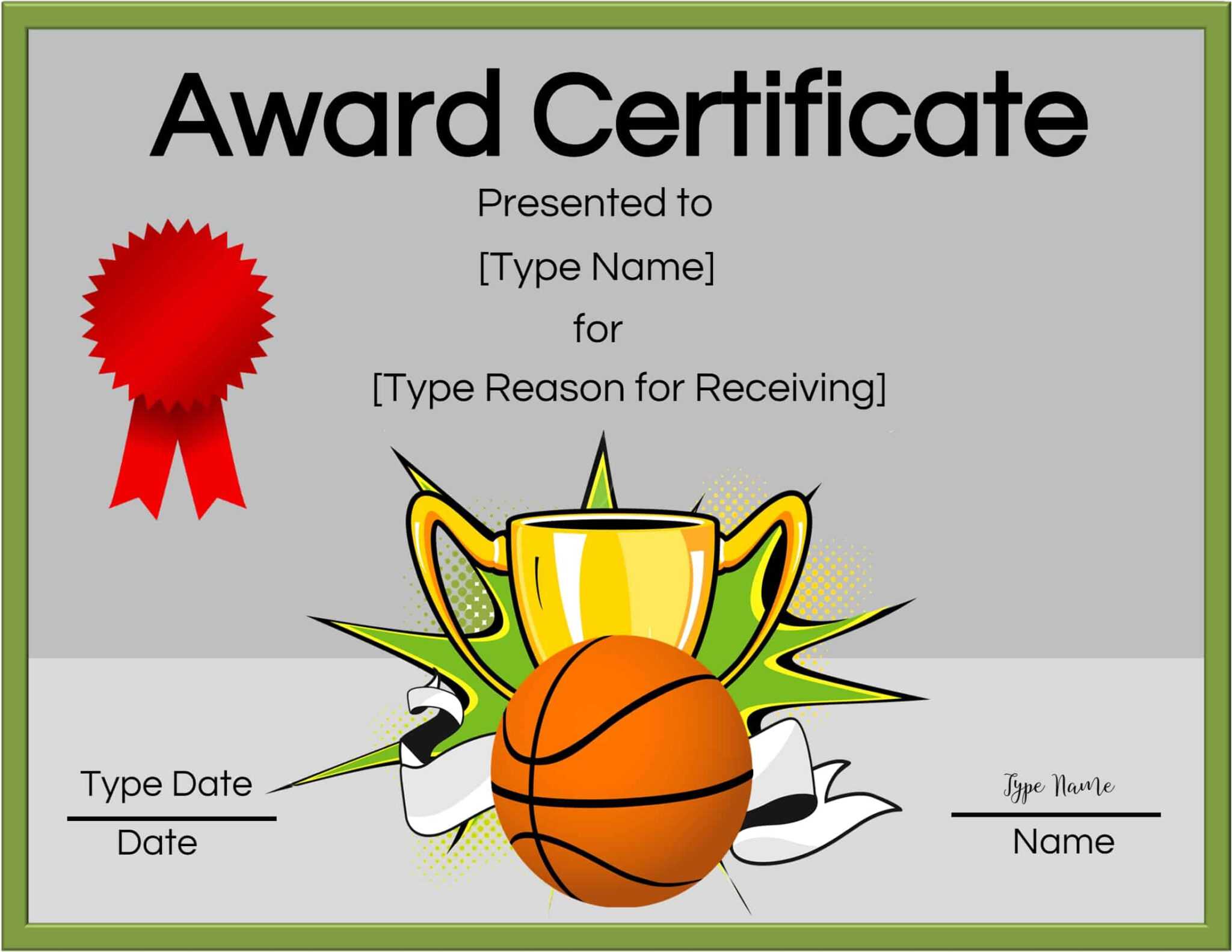 Basketball Certificates pertaining to Soccer Certificate Templates For ...