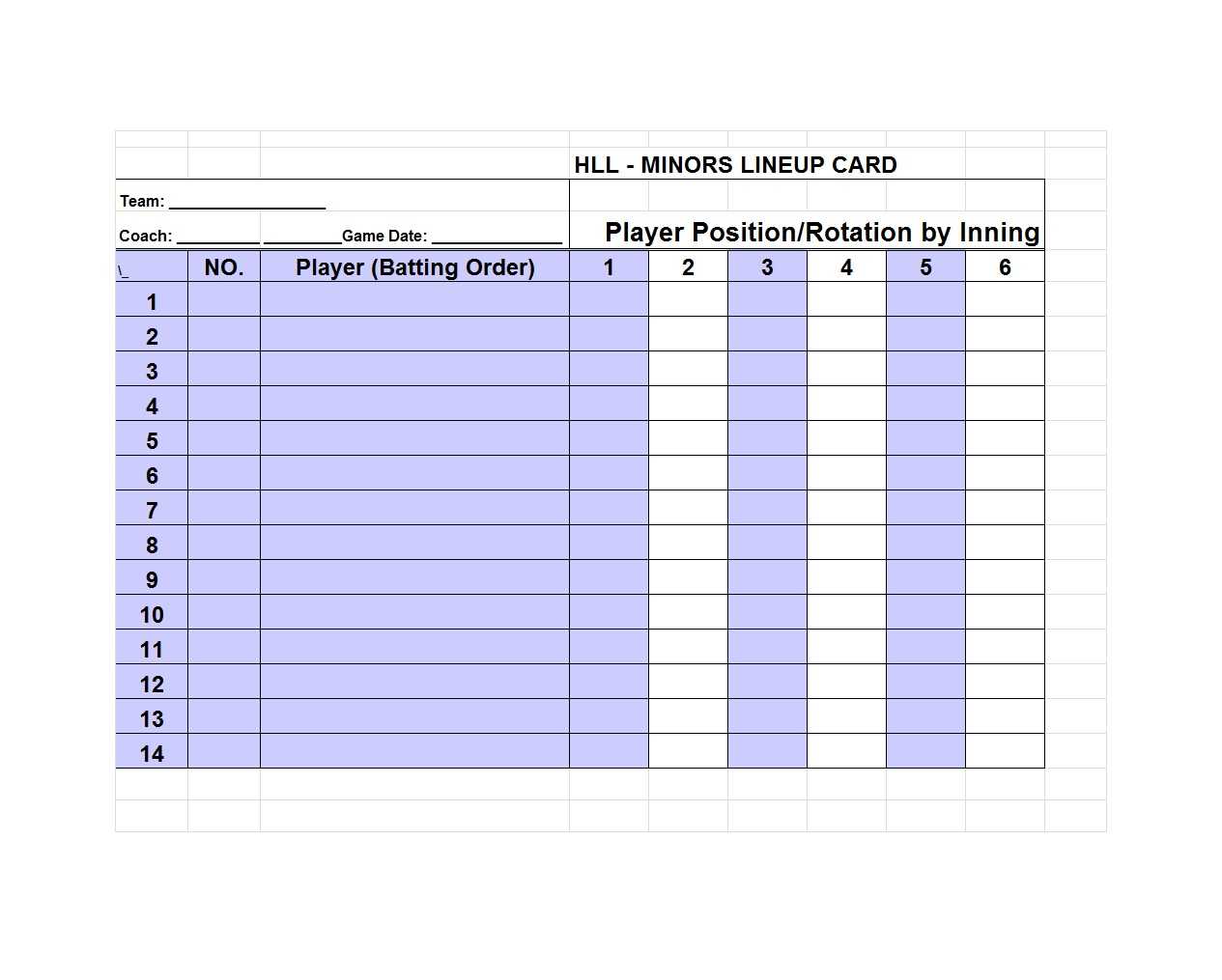 Batting Lineup Template – Colona.rsd7 With Regard To Dugout Lineup Card Template