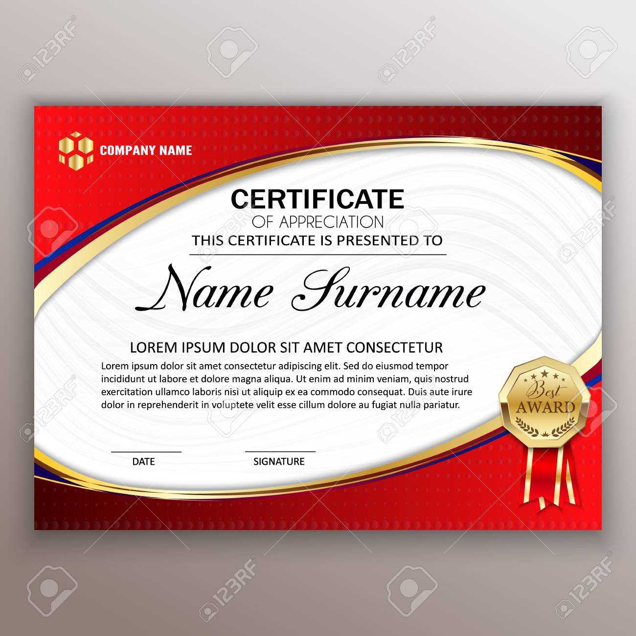 Beautiful Certificate Template Design With Best Award Symbol With Regard To Beautiful Certificate Templates