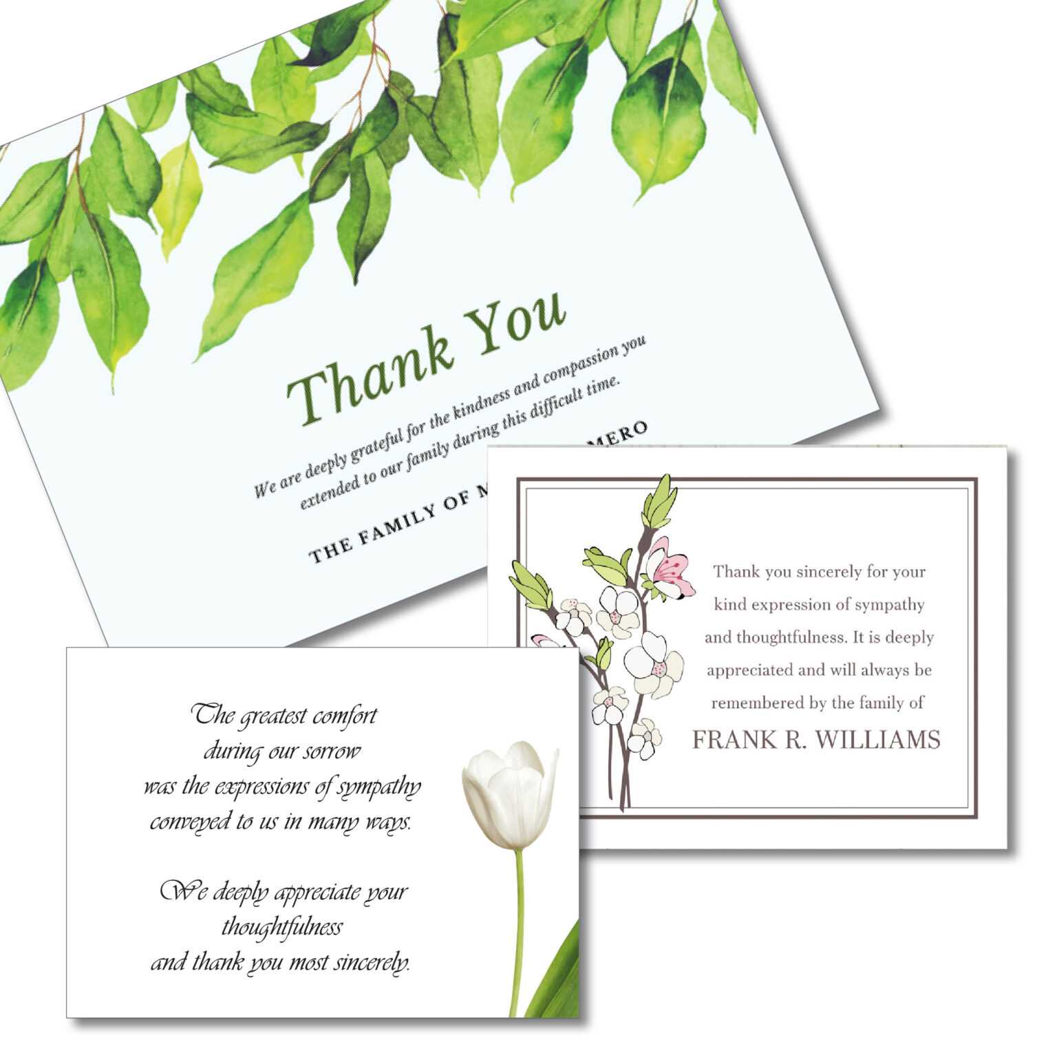 Bereavement Thank You Cards Free Printable